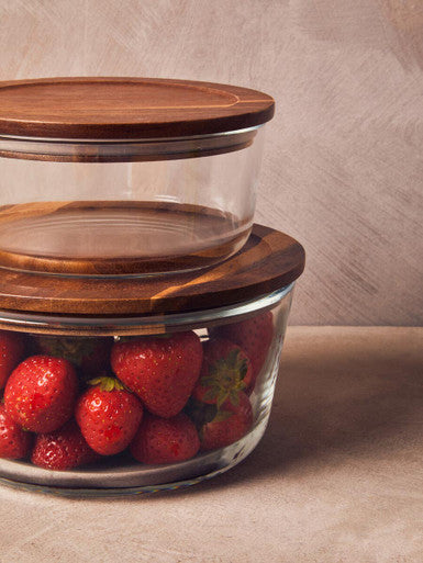 850Ml Glass Container with Acacia Lid | Freska