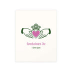 Fontaines DC - I Love You - Irish Claddagh (Off-white + Green + Pink)
