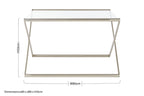 Tempered Glass Square Coffee Table with Criss Cross Satin Nickel Base | Roma