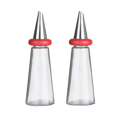 Red Plastic Oil and Vinegar Set | Cone Condiments