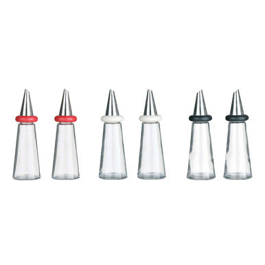 Red Plastic Oil and Vinegar Set | Cone Condiments