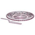 Pink Glass Cake Plate and Slice | Molly
