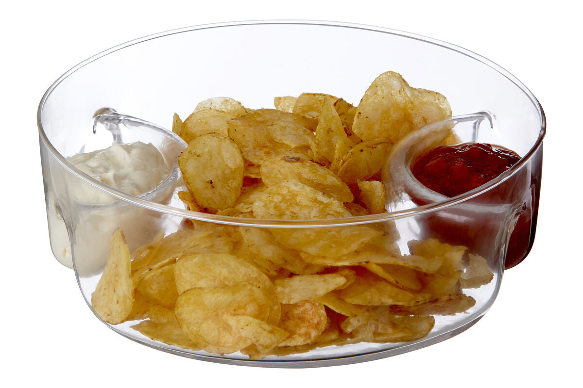 3 Section Curved Sided Dish | Glass Serving