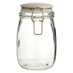 Set of 3 Glass Jars in a Basket | Country Cottage
