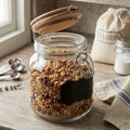 Grocer Glass Storage Jar with Wooden Lid 1000ml