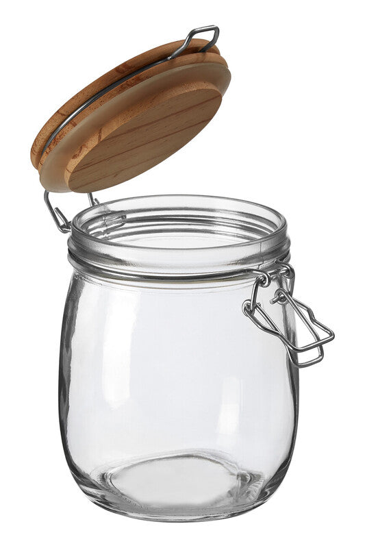 Glass Storage Jar with Wooden Lid 750 Ml | Appert
