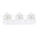 Set of 3 Condiment Pots with Tray | Gozo