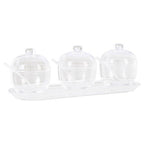 Set of 3 Condiment Pots with Tray | Gozo