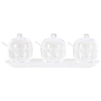 Set of 3 Condiment Pots with Tray | Gozo