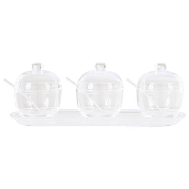 Set of 3 Condiment Pots with Tray | Gozo