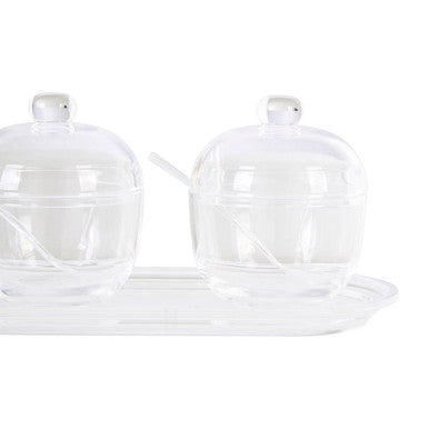 Set of 3 Condiment Pots with Tray | Gozo