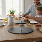 Preto 2 Tier Round Cake Stand | Slate