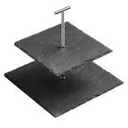 Preto 2 Tier Square Cake Stand | Slate