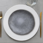 Silver Charger Plate with Dotted Rim | Dia