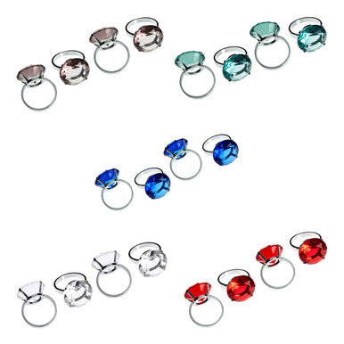 Set of Four Red Napkin Rings | Diamante
