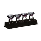 Set of Four Smoke Grey Napkin Rings | Diamante