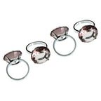 Set of Four Smoke Grey Napkin Rings | Diamante