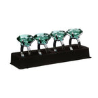 Set of Four Teal Napkin Rings | Diamante