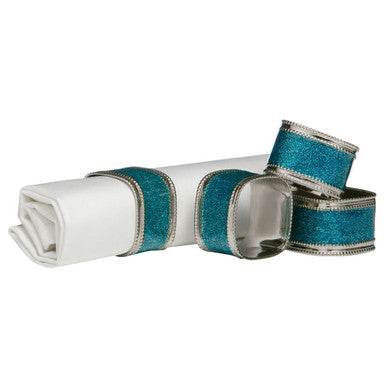 Set of Four Turquoise Rings | Glitter Napkin