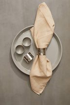 Set of Four Silver Finish Napkin Rings | Metallic Napkin Rings