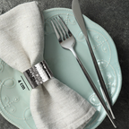 Set of Four Silver Finish Napkin Rings | Metallic Napkin Rings
