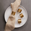 Set of Four Brass Finish Napkin Rings | Metallic Napkin Rings