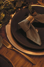 Set of Four Brass Finish Napkin Rings | Metallic Napkin Rings
