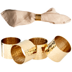 Set of Four Brass Finish Napkin Rings | Metallic Napkin Rings
