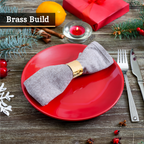 Set of Four Brass Finish Napkin Rings | Metallic Napkin Rings