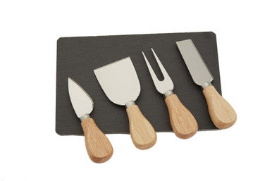 Slate Board and 4 Piece Cheese Knife Set | Carter