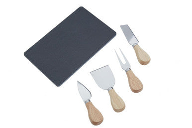 Slate Board and 4 Piece Cheese Knife Set | Carter