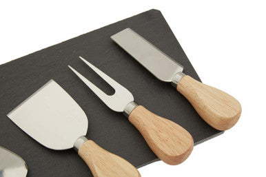 Slate Board and 4 Piece Cheese Knife Set | Carter