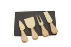 Slate Board and 4 Piece Cheese Knife Set in Gold Finish | Carter