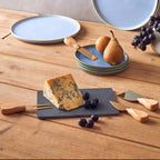 Slate Board and 4 Piece Cheese Knife Set in Gold Finish | Carter