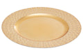 Gold Charger Plate with Octagon Pattern Rim | Dia
