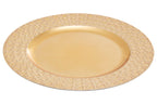 Gold Charger Plate with Octagon Pattern Rim | Dia