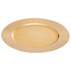 Gold Charger Plate with Ribbed Rim | Dia