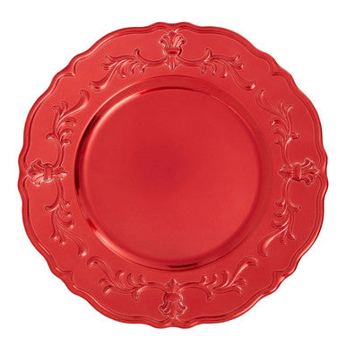 Red Finish Baroque Charger Plate | Dia