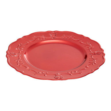 Red Finish Baroque Charger Plate | Dia