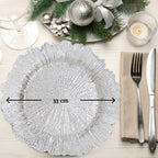 Silver Finish Reef Charger Plate | Dia
