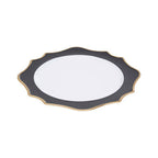 White and Black Scalloped Charger Plate | Dia