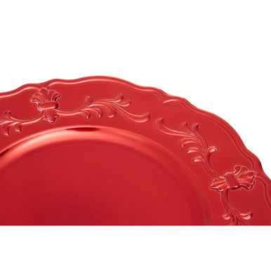 Red Baroque Charger Plate | Dia