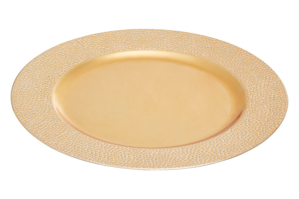 Gold Finish Pebble Effect Charger Plate | Dia