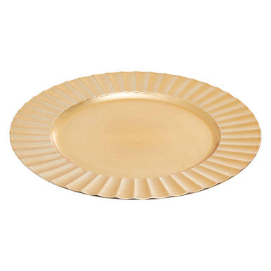 Gold Finish Wave Rim Charger Plate | Dia