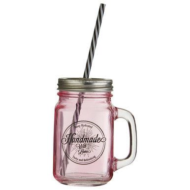 Pink Square Mason Jar Mug | Bocal
