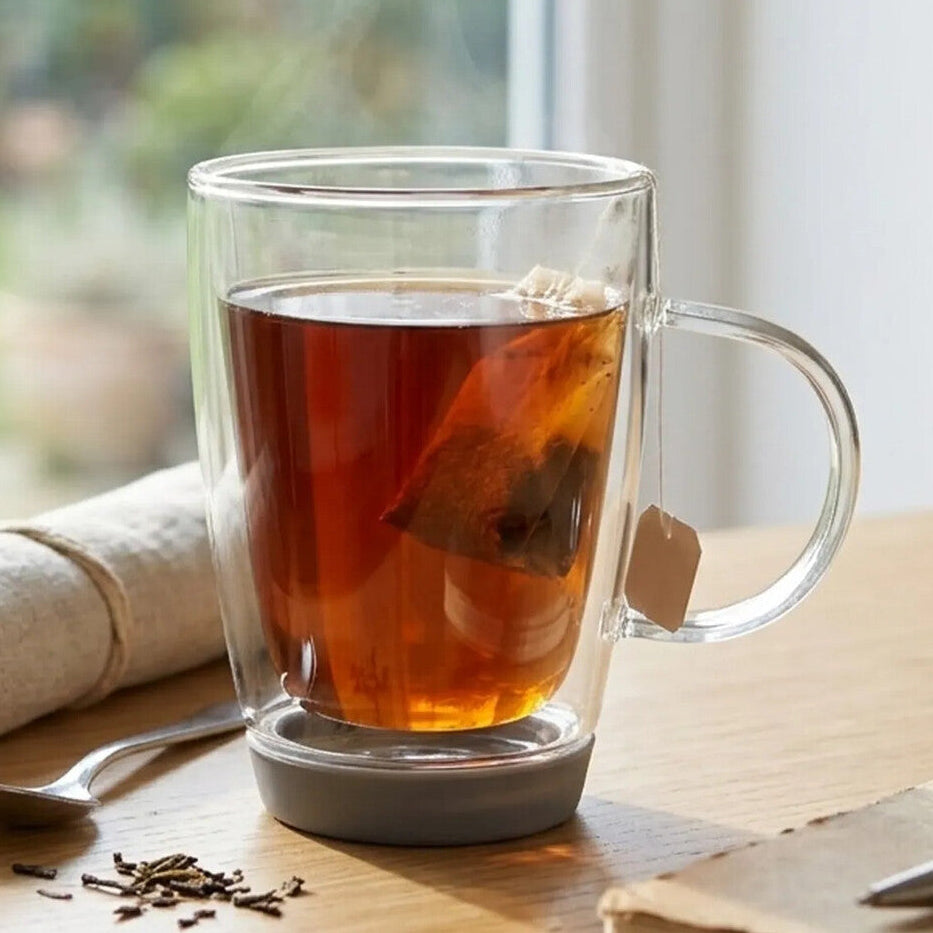 Amari Double Wall Glass Mug with Silicone Base 350ml