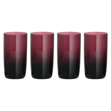 Set of Four Purple Hi Ball Glasses | Purple Glass