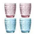 Fleur Set Of Four Pink and Blue Glass Tumblers