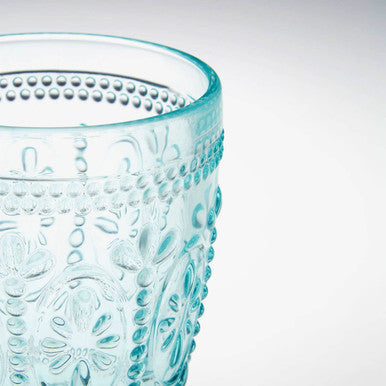 Fleur Set Of Four Pink and Blue Glass Tumblers