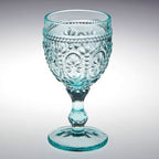 Fleur Set of 4  Pink And Blue Wine Glasses